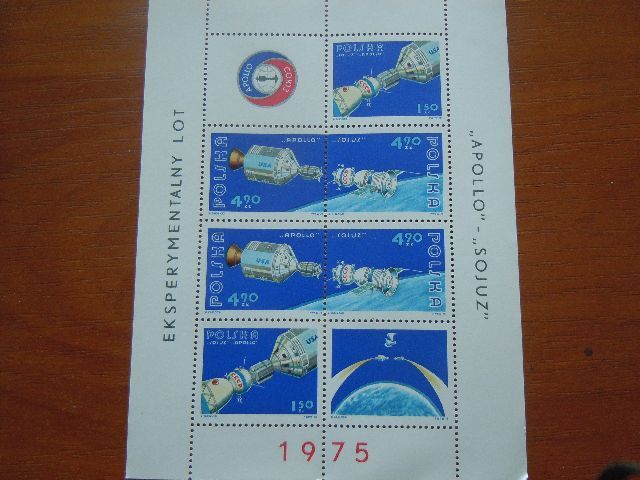 Znaczki pocztowe"Lot Apollo-Sojuz"czyste,1975r.