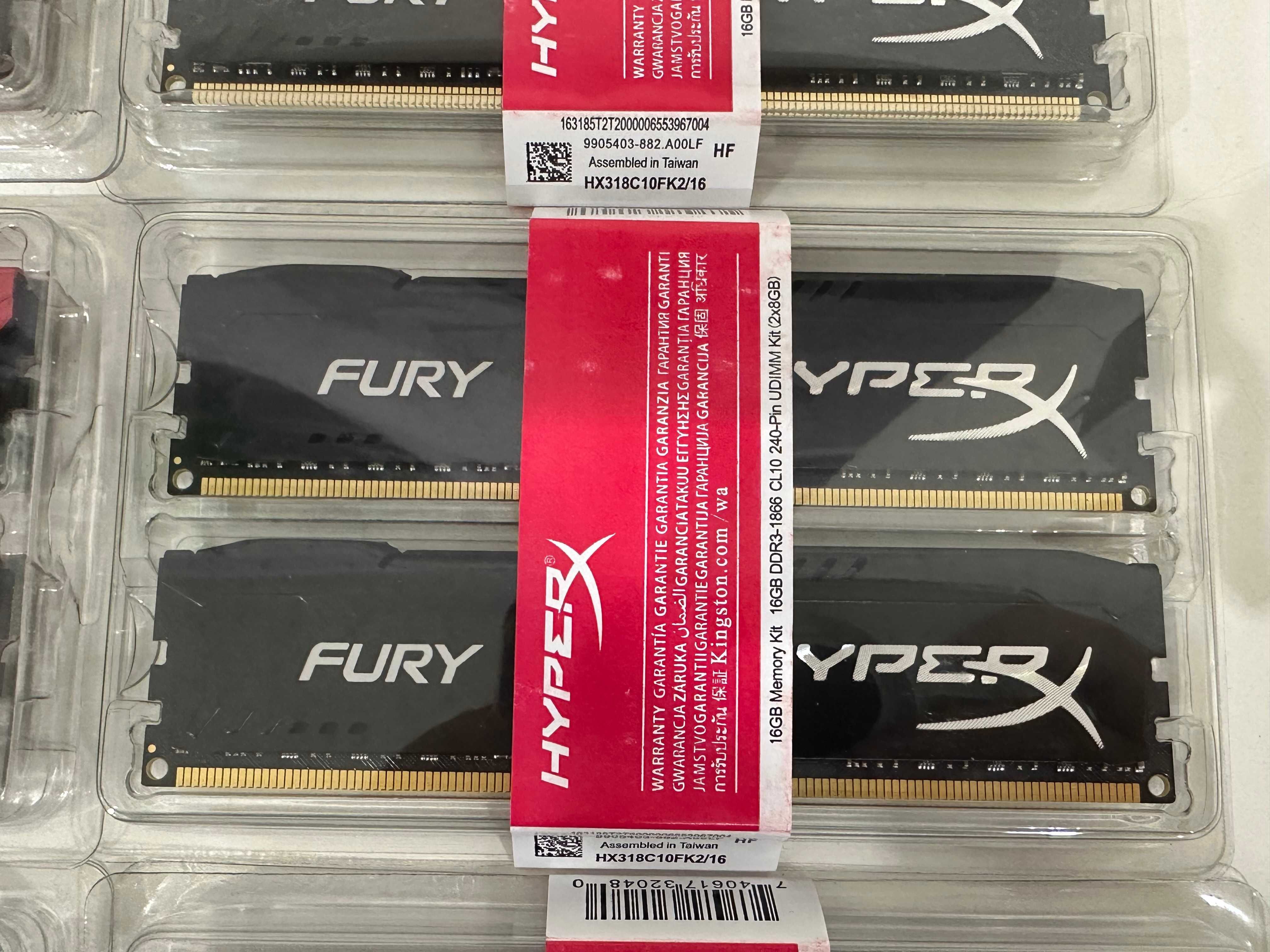 Оперативна пам'ять HyperX DDR3 1600-1866 Kit 2x8gb 16Gb PC3-14900 FURY