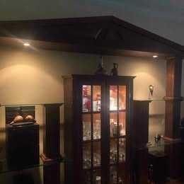 Estante de sala de estar com iluminação