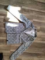 Garnitur chłopięcy w szarą kratę roz 140/146