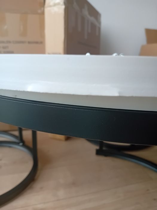 Zestaw stolików loftowych GALEN BIAŁY MARMUR