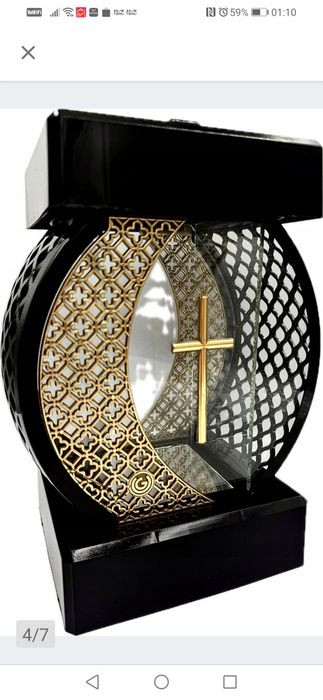 Znicz kapliczka szklany GLAMUR nowoczesny 28cm