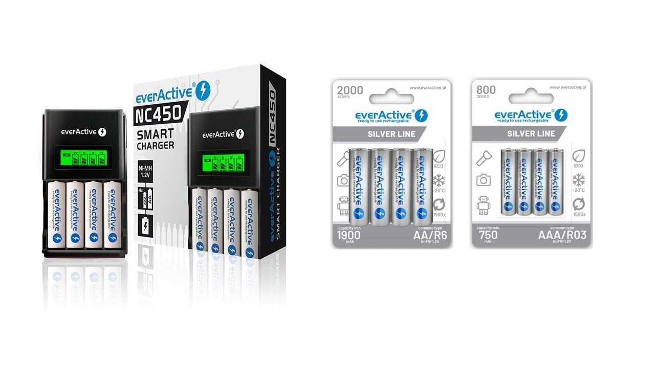 Zestaw akumulatorków R6/AA i R03/AAA z ładowarką NC450