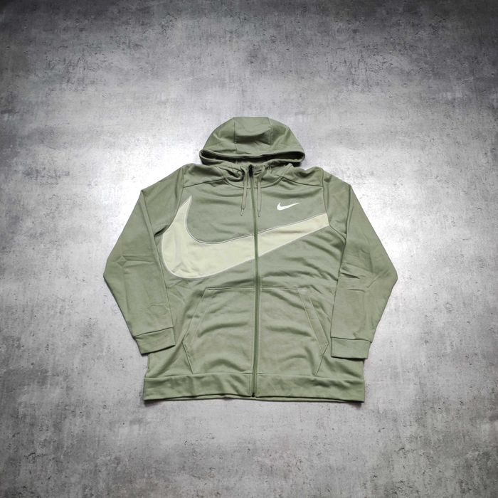 MĘSKA Bluza PREMIM Nike Oliwka Swoosh z Kapturem jak NOWA Hoodie Logo