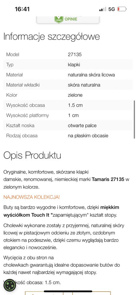 Klapki skórzane Tamaris