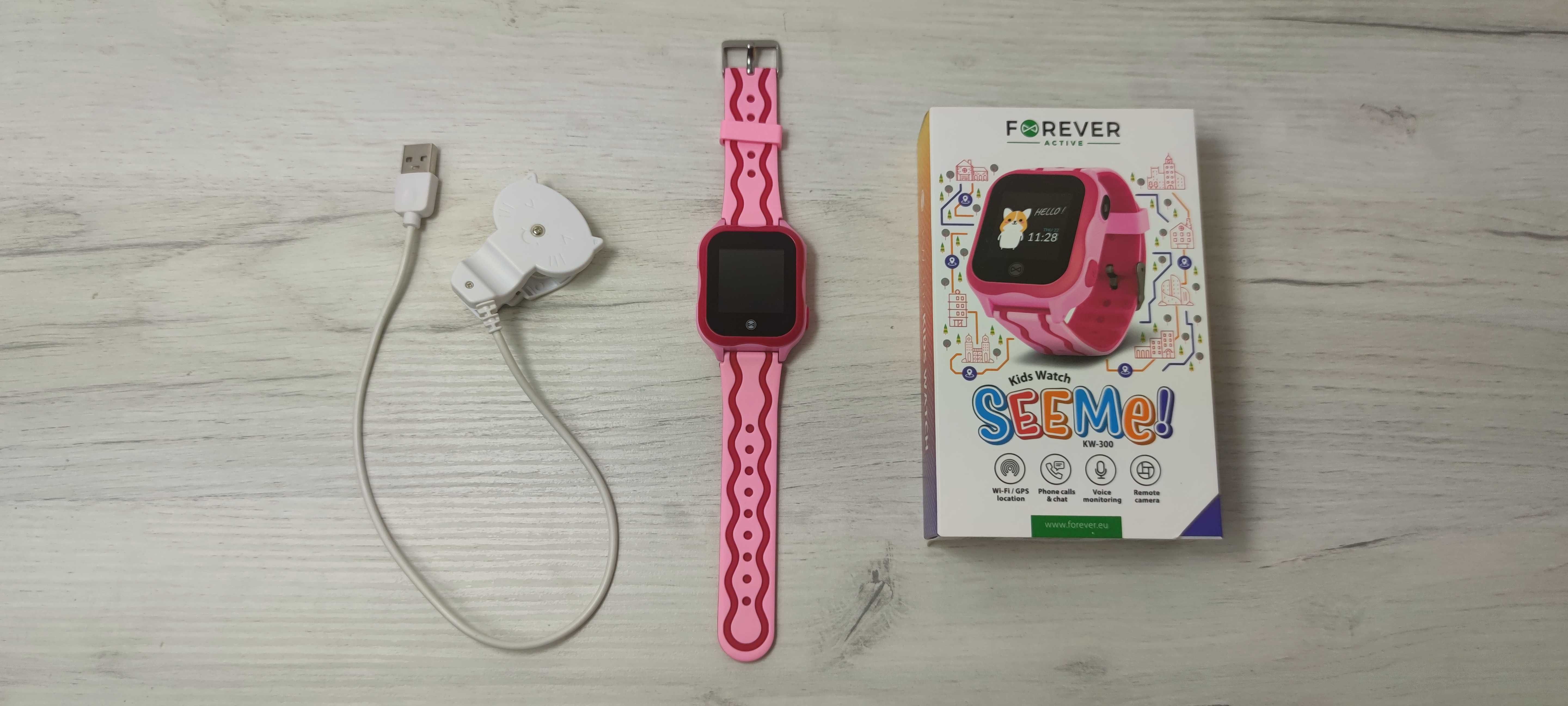 Smartwatch FOREVER See Me KW-300 Różowy Zegarek z Sim dla dzieci