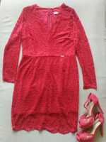 Sukienka XL + szpilki r. 39 Czerwona koronka