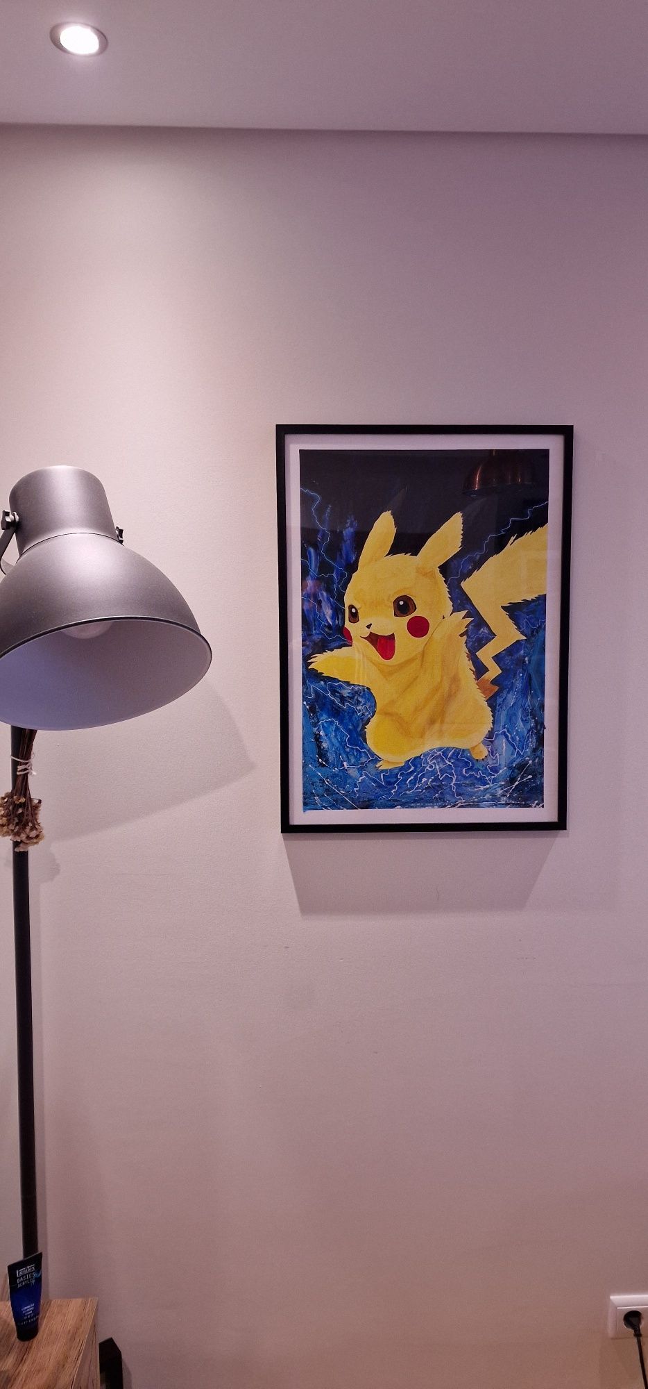 Pokémon Pikachu 50x70cm pintura em acrílico com moldura