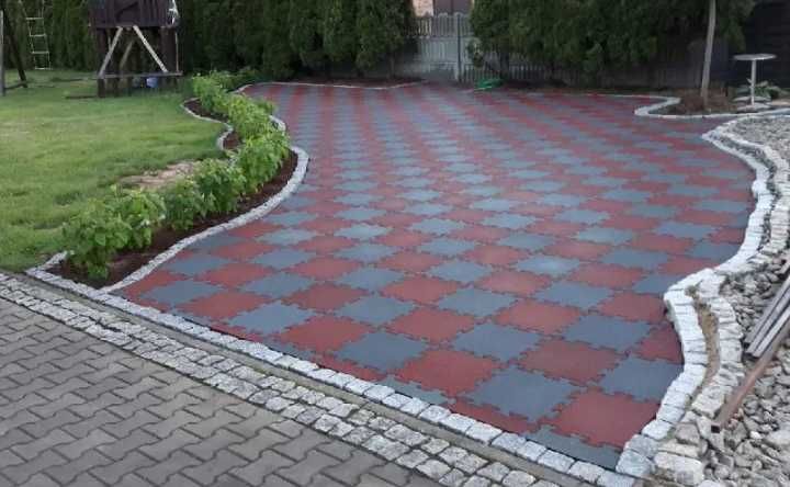 Puzzle gumowe mata podłoga nawierzchnia zielona 20mm 40x40