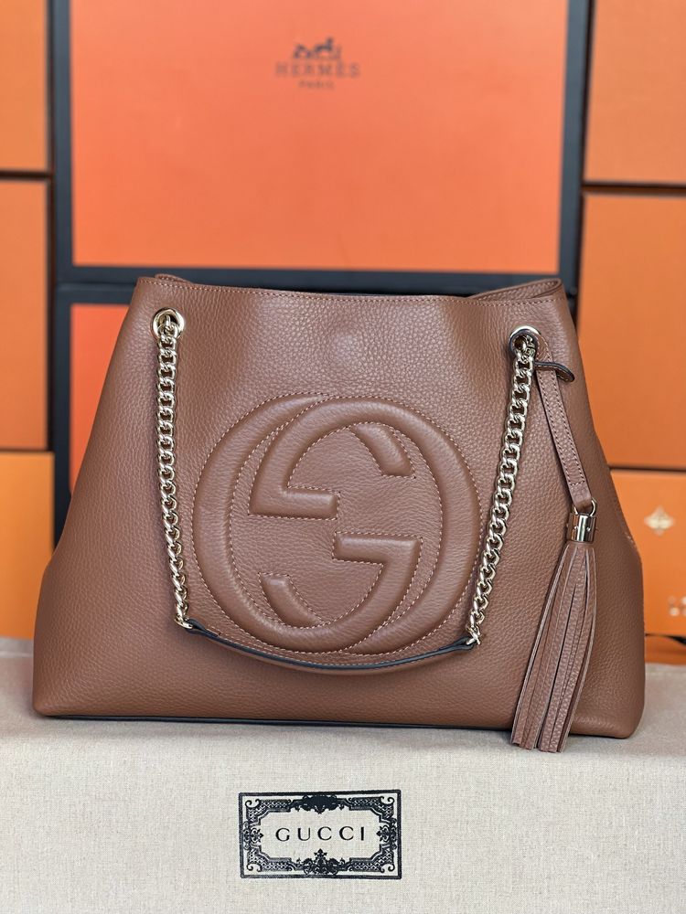 Torebka Gucci Soho Tote Bag Brown Leather