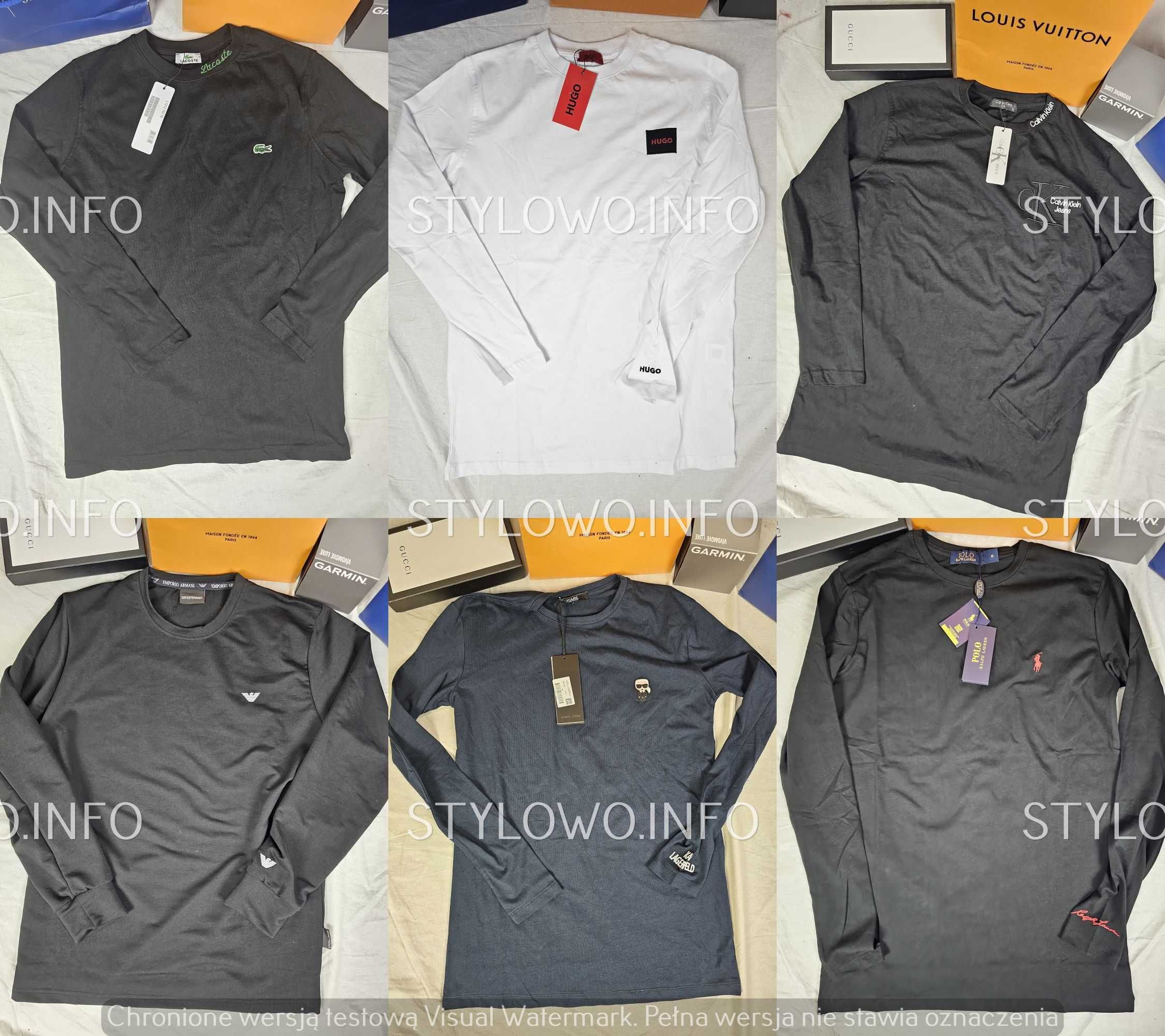 Longsleeve ralph calvin klein armani wyszywane boss hit premium