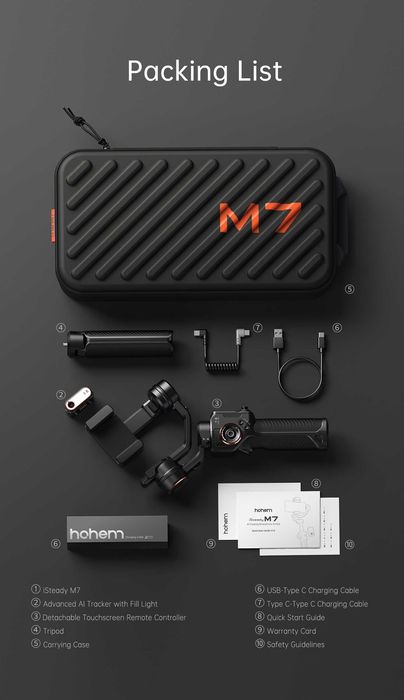 Hohem iSteady М7 стабілізатор з Ai Face Tracking, 3-Axis Phone Gimbal