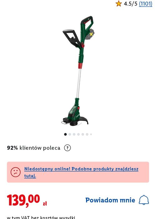 Kosa akumulatorowa parkside 20v