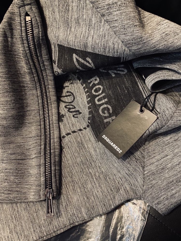 Nowa Bluza DSQUARED2 Rough Zip Grey Oryginal