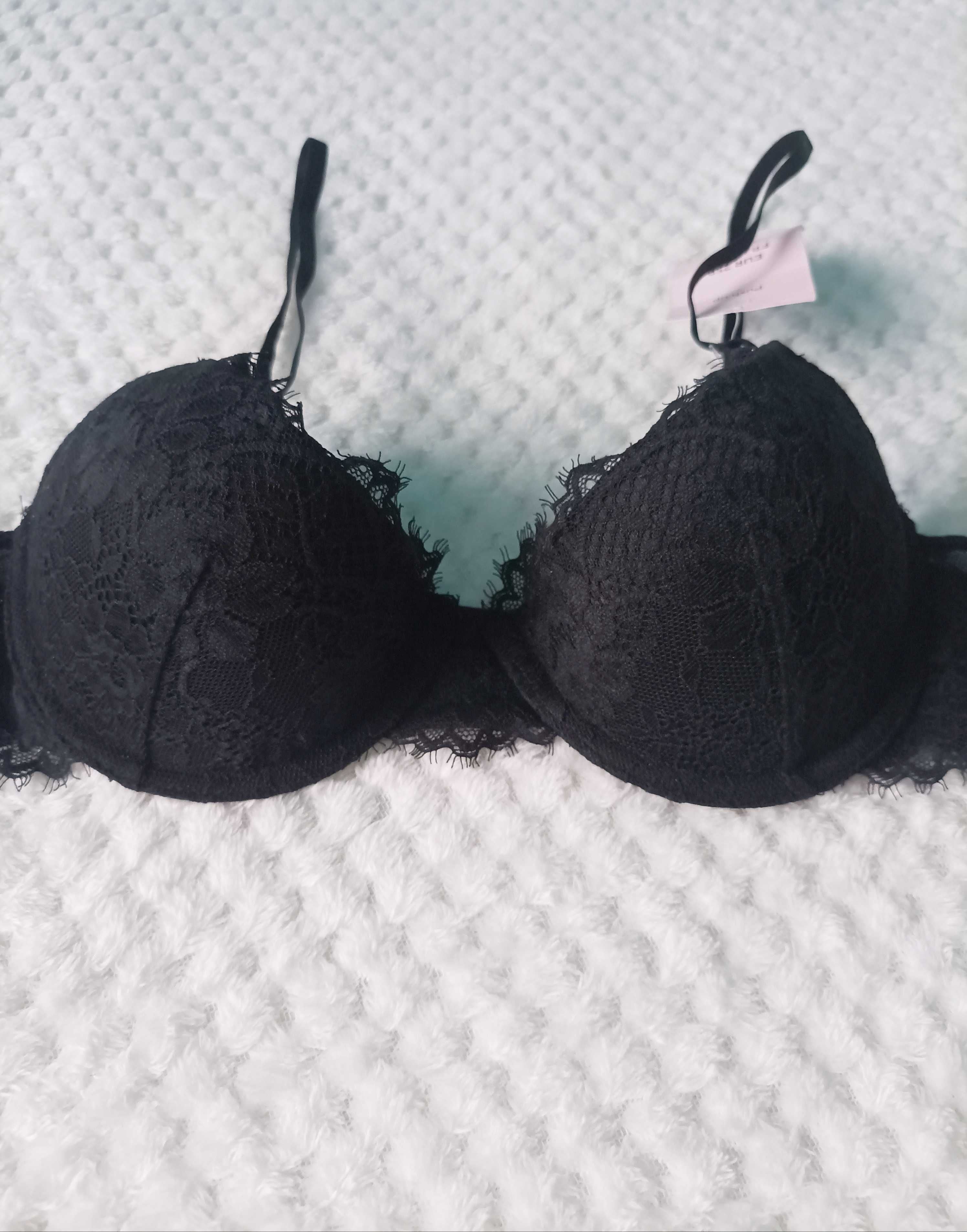 H&M biustonosz push up z koronką