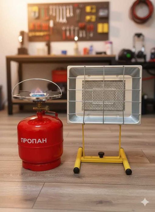 Комплект газовий нагрівач керамічний 2,9 кВт + Баллон пропан 8 л.