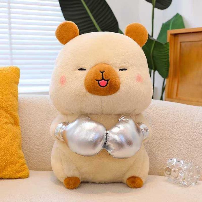 Мягкая игрушка Капибара боксер, 45 см, в наличии различные цвета