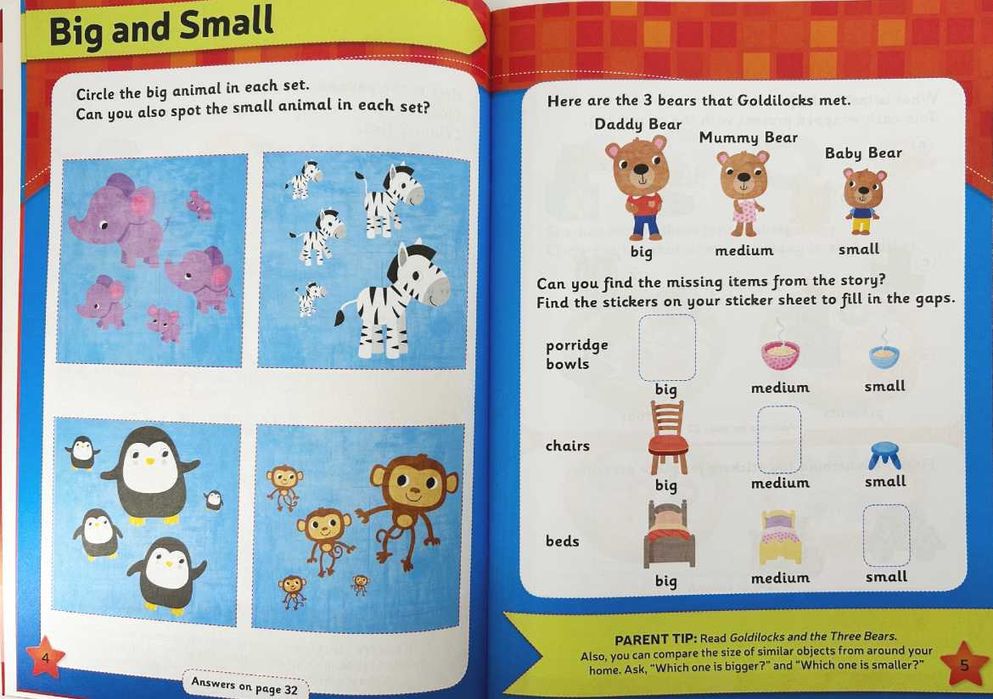 OUTLET Leap Ahead Workbook Math Age 3- 4 Home learning made fun
