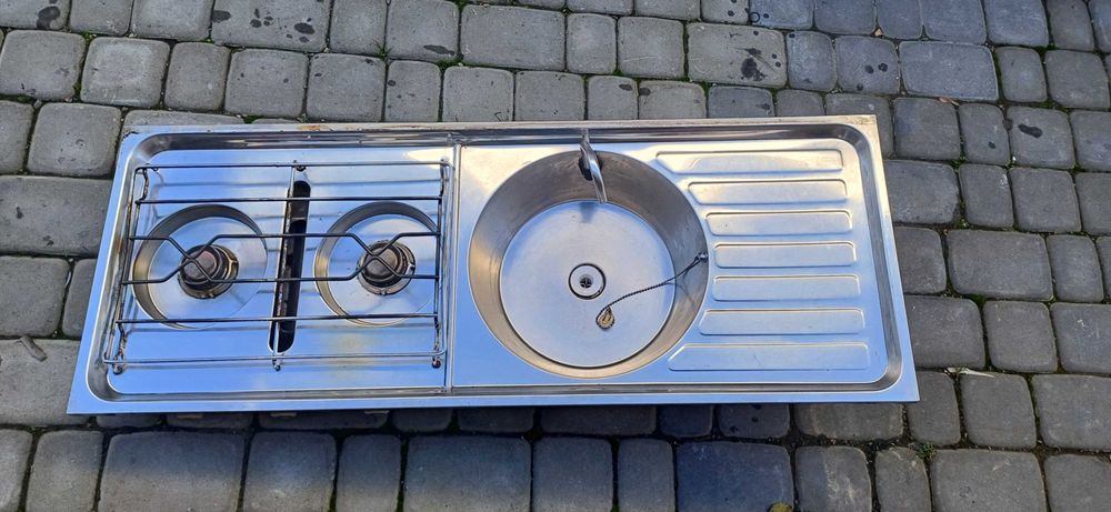 Kuchenka 2 palnikowa  z grillem i  zlewem przyczepa kempingowa kamper