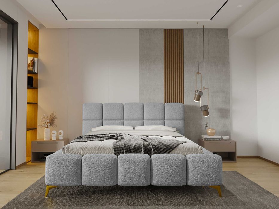 Łóżko Sypialnianie z Pojemnikiem + stelaż metalowy Cloud PRODUCENT