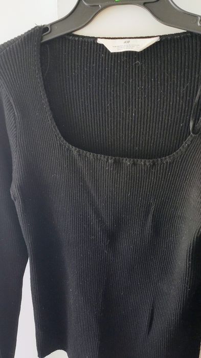 Bluzka czarna z długim rękawem 158/164 XXS XS h&m