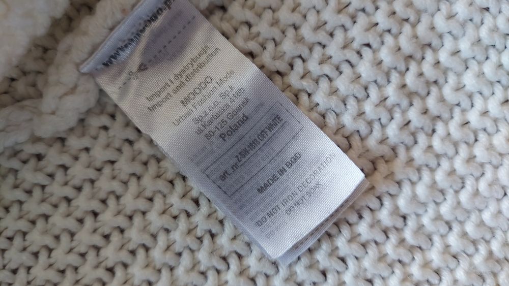 Narzutka wełniana z eko skóra roz M