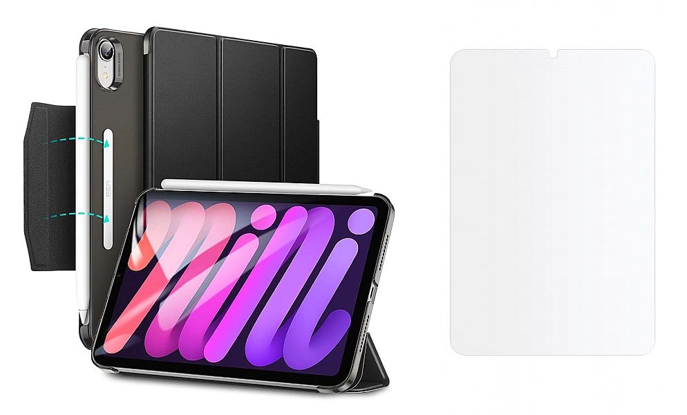 Etui ESR Ascend Trifold + Szkło Ochronne do iPad Mini 6/2021 Silver Gr
