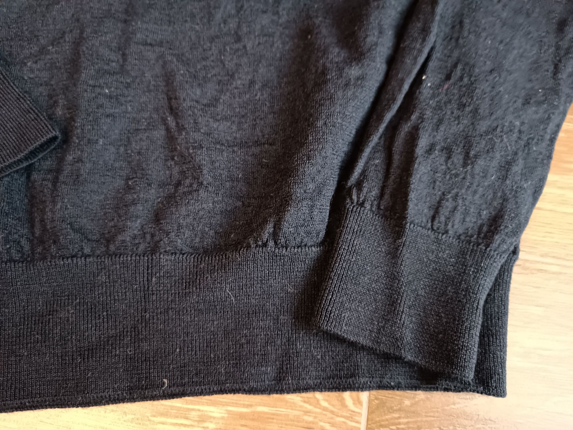 Sweter Zara 100% wełna extrafine ciemny granat rozmiar małe M