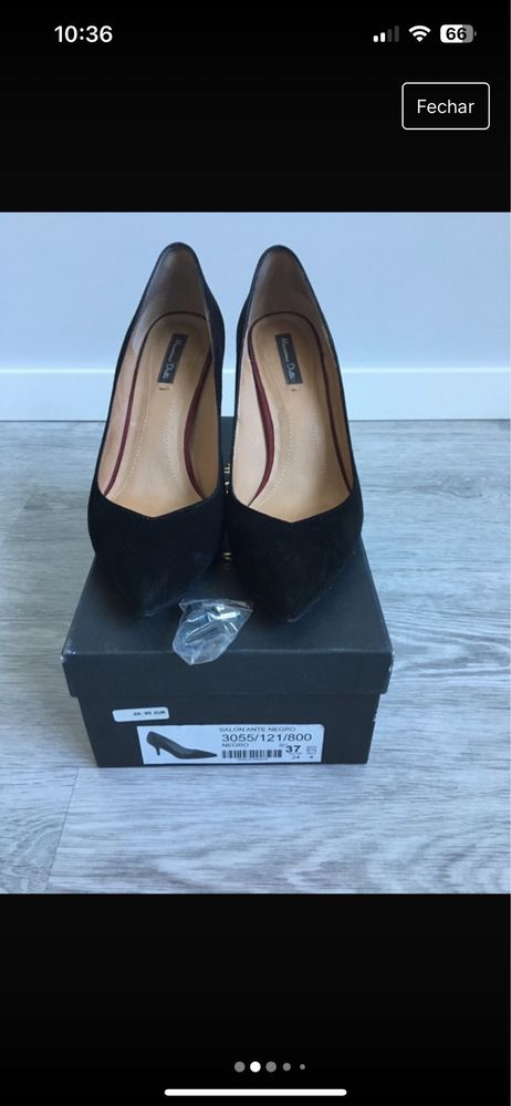 Sapatos Massimo Dutti, em camurça