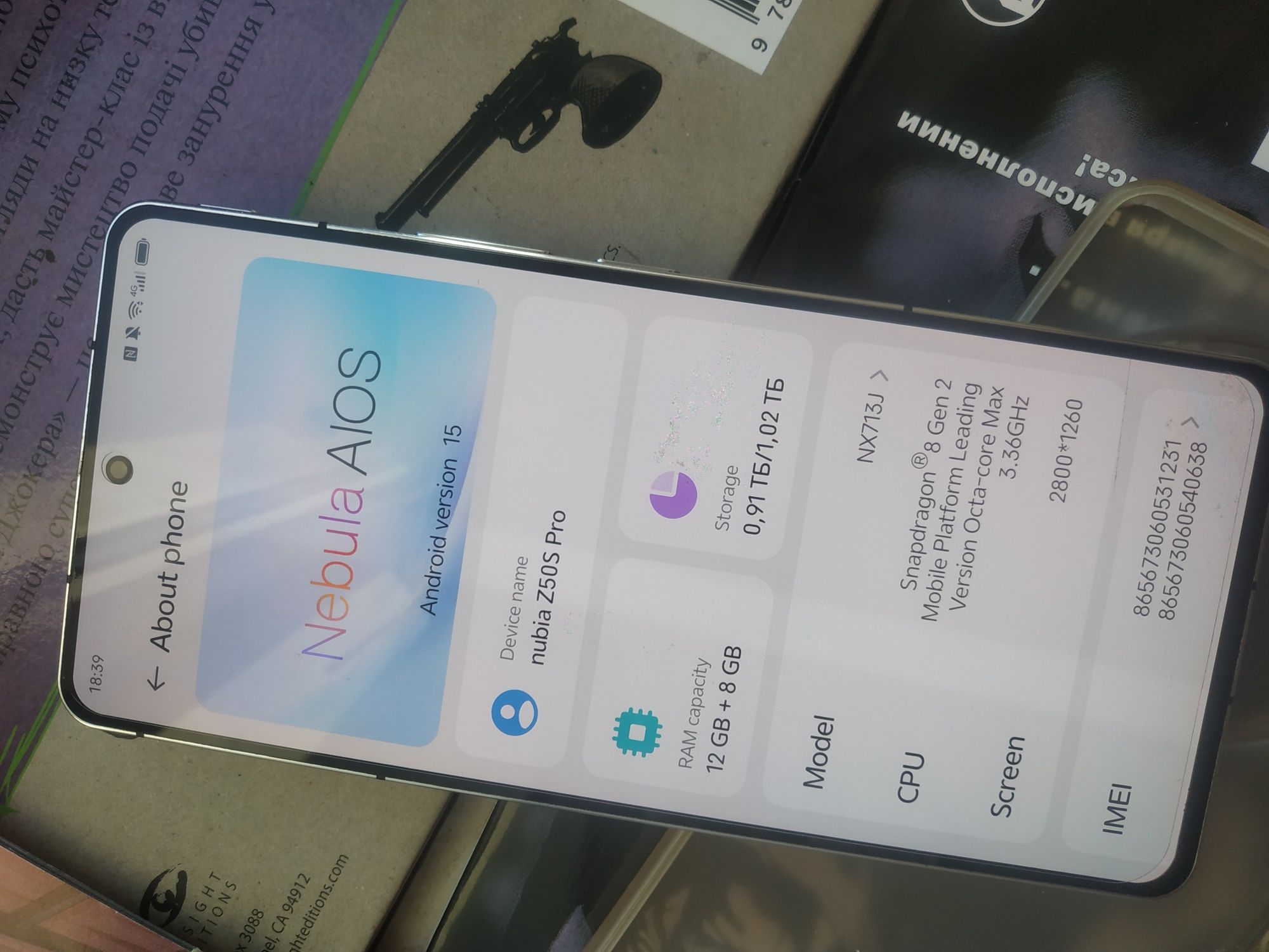 Zte Nubia z50s pro 12/1tb snap8 gen2