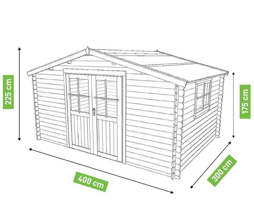 Domek Ogrodowy narzędziowy Edyta 400 x 300 cm 28mm z podłogą
