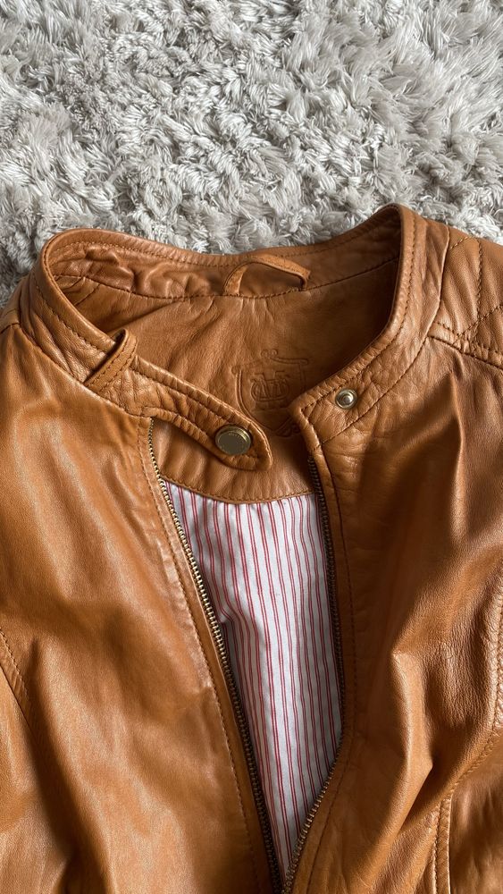 Massimo Dutti kurtka miękka skóra r M ruda bdb