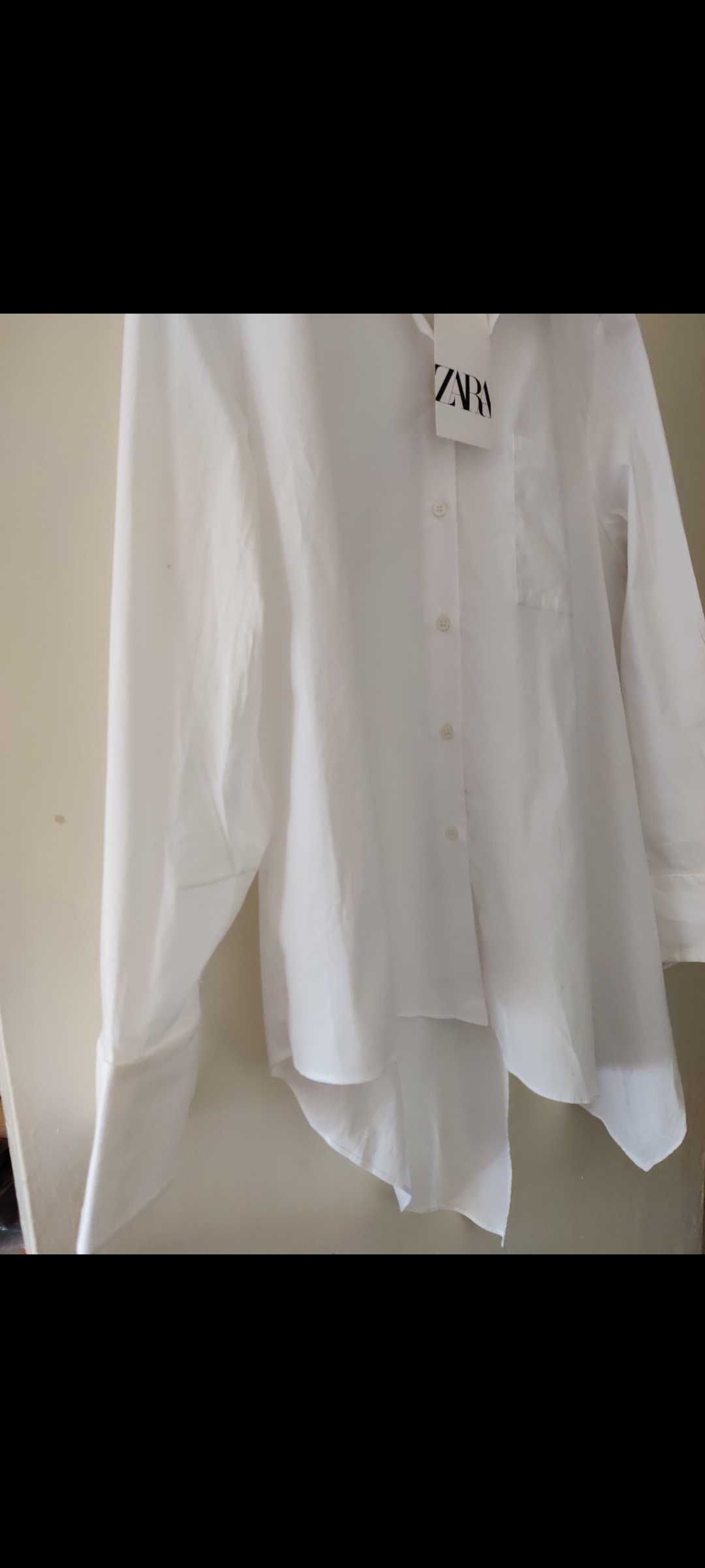 Бавовняна біла сорочка Zara новая хлопковая рубашка