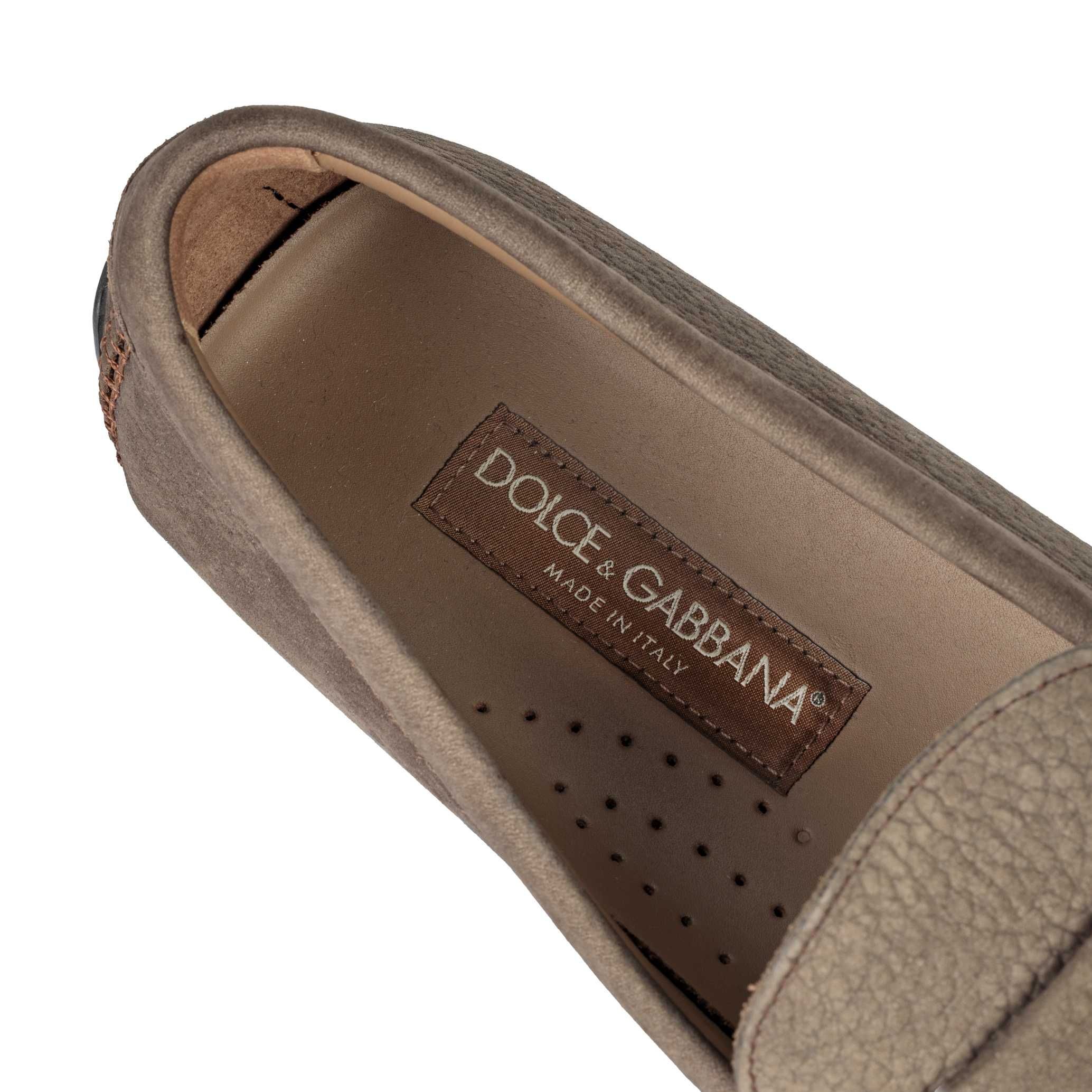 DOLCE&GABBANA luksusowe włoskie mokasyny loafersy BROWN