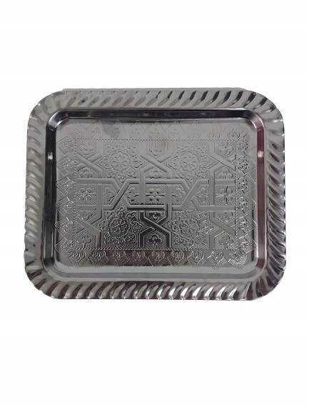 Taca Dekoracyjna srebrna Mała 22x18 Zdobiona Home Accents Glamour