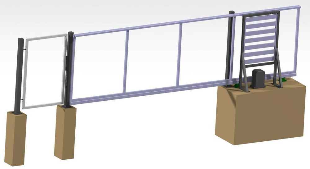ZESTAW BRAMA PRZESUWNA 5m - 3,5m światła wjazdu + FURTKA 0,9m