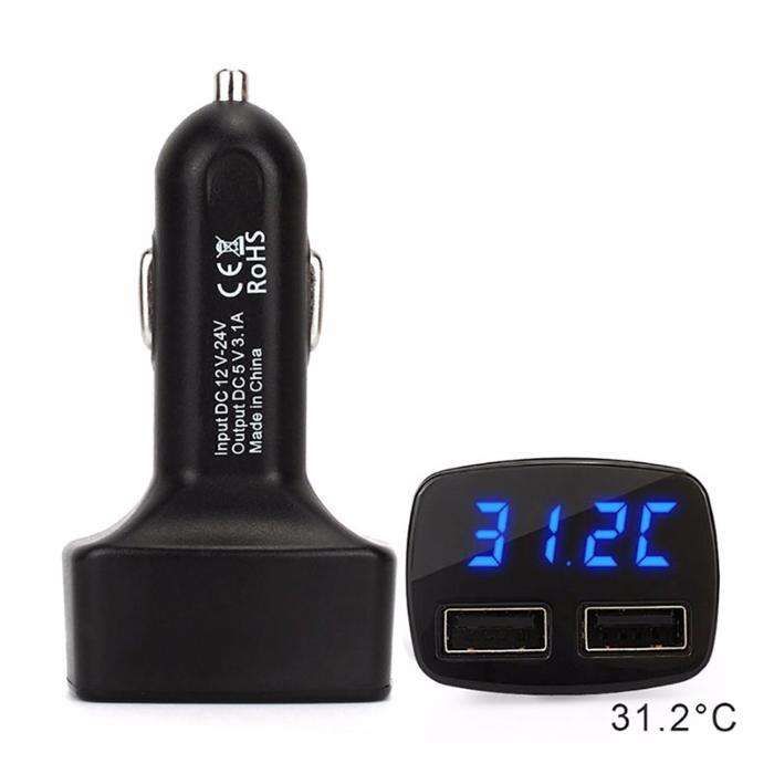 Carregador 12V e 24V USB 5V com Ecrã