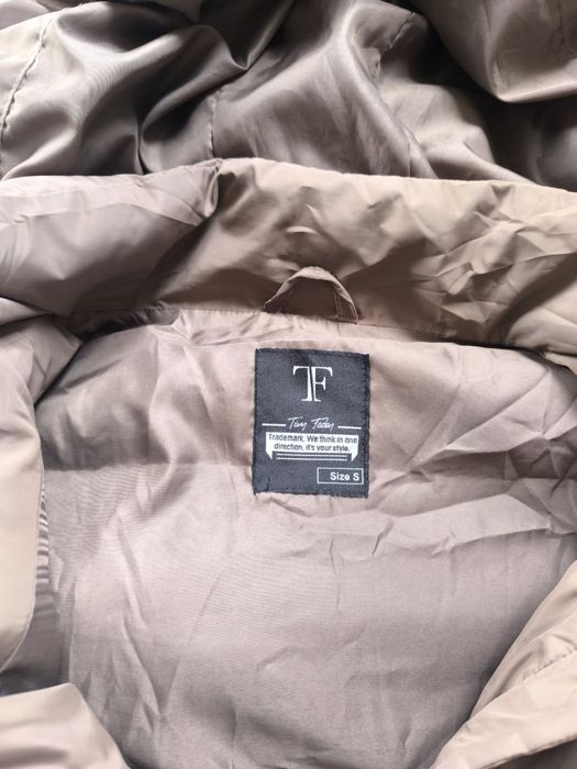 Шоколадна зимова куртка-трансформер Twice | з поясом, розмір M