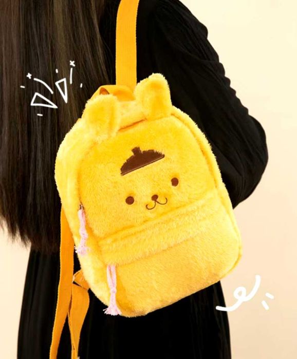 piękny pluszowy plecak szkolny Pompompurin Hello Kitty Sanrio Kawaii