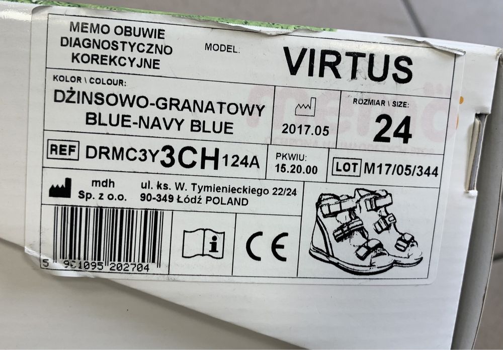 Sandaly kapcie Memo Virtus 24r Nowe