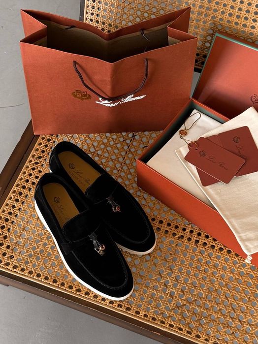 Loafery mokasyny Loro Piana black
