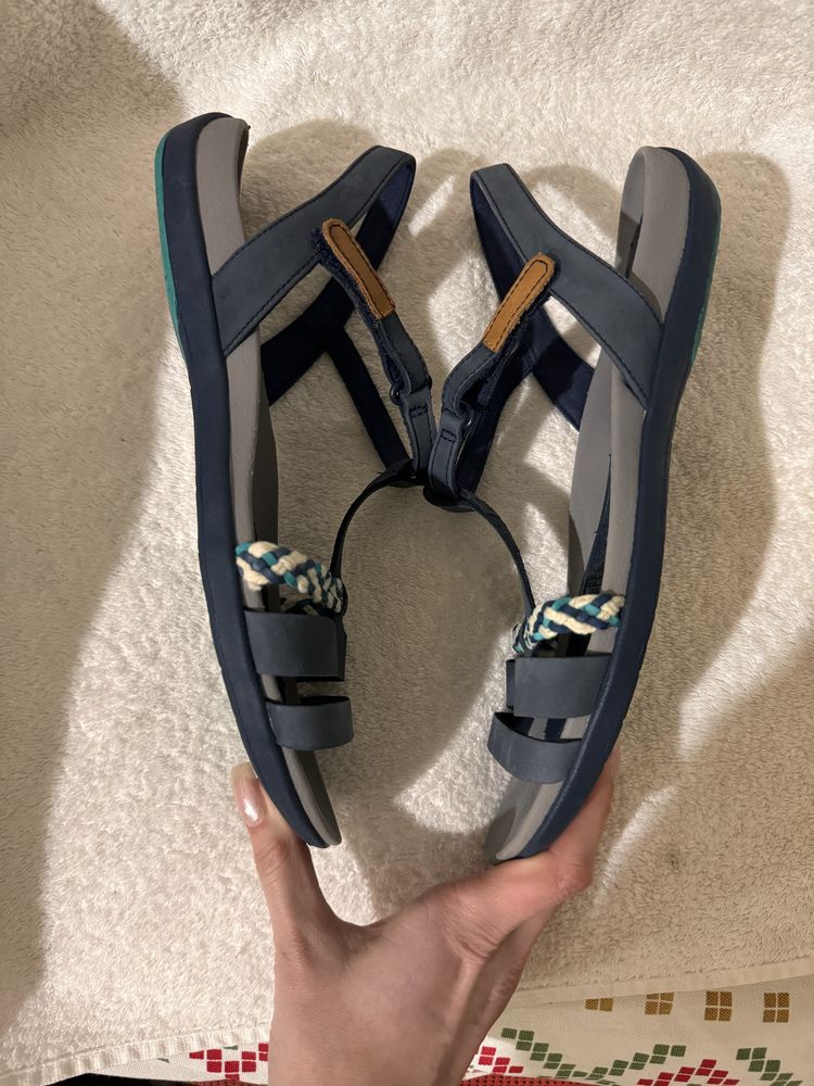 Босоножки сандали clarks 39p синие кожа
