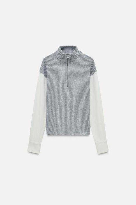 Светрик cірий комбінований жіночий