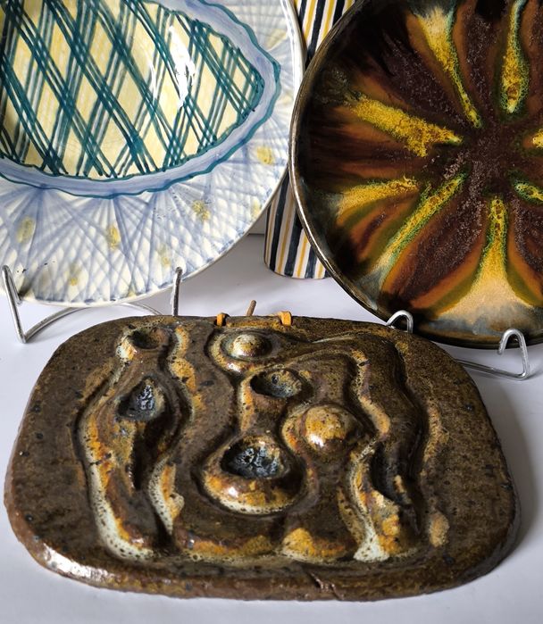 Plakieta Mi sygnowana Mirostowice piekna stara ceramika