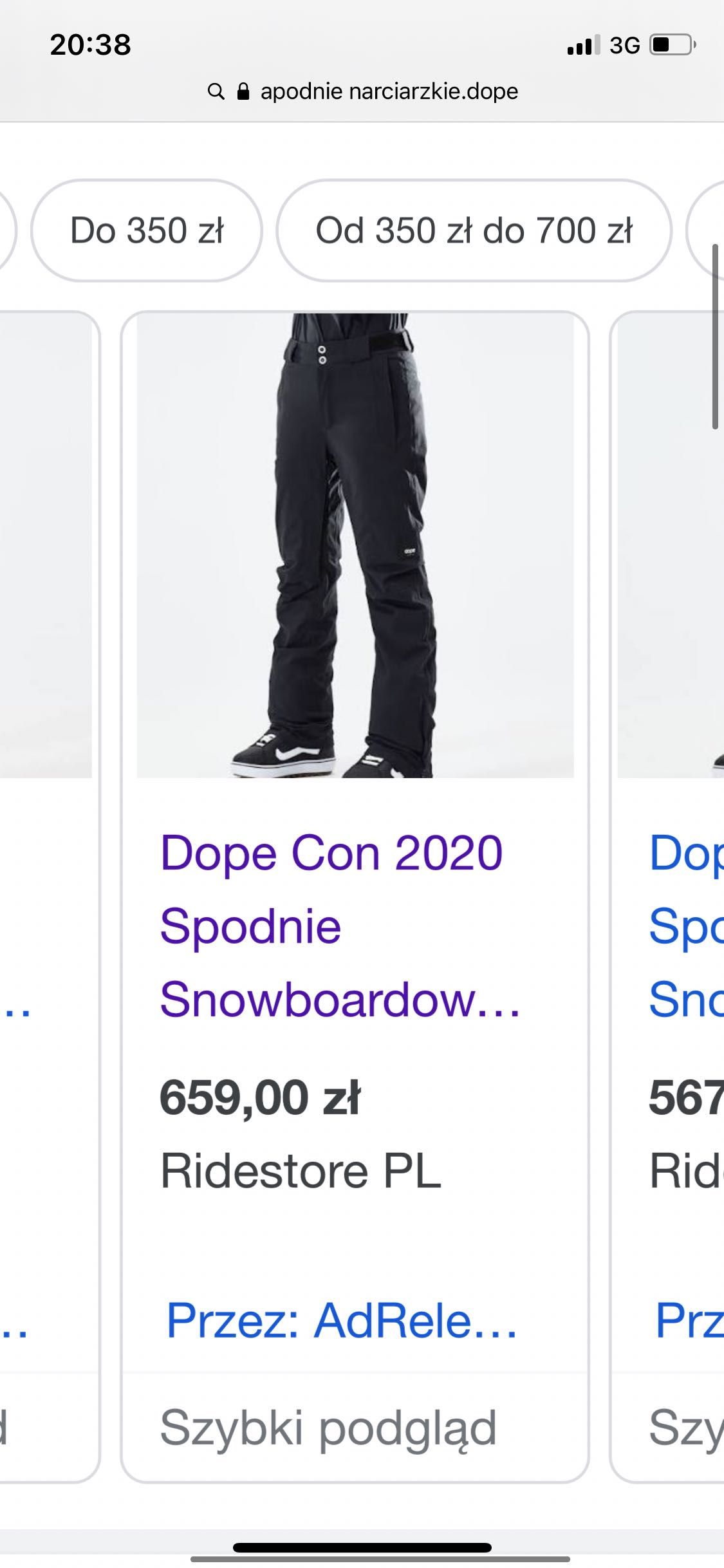 Dope Con 2020 Spodnie Snowboardowe Damskie Black XL