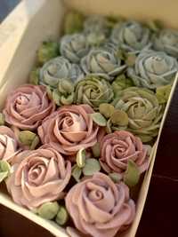Зефирные цветы, коробочки с зефиром, зефирные букеты