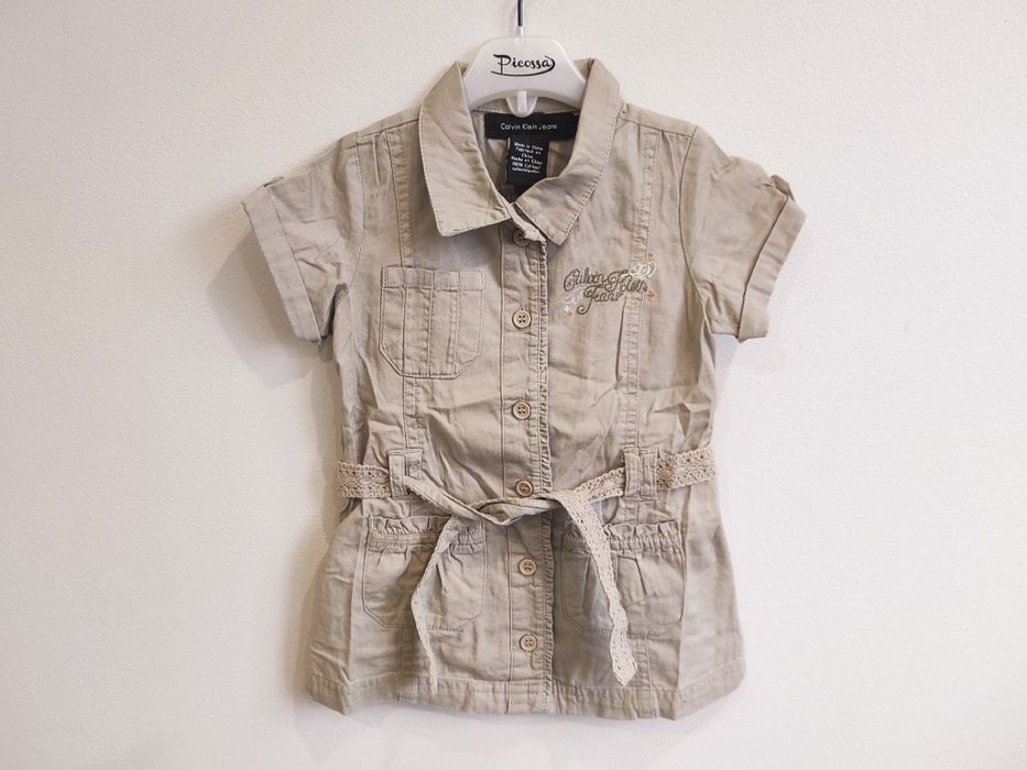 sukienka szmizjerka koszulowa  tunika wiązana krótki rękaw