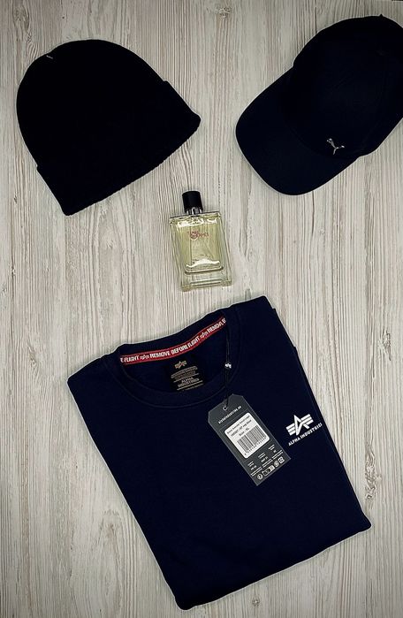 Кофта зимня Alpha Industries темно-синя оригінал