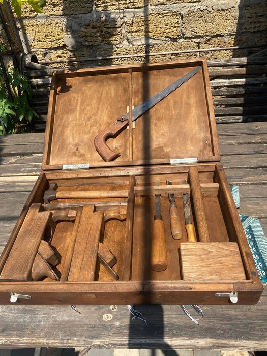 Столярный набор , инструмент для столяра НОВЫЙ ! СССР 1985 г. ДУБОВЫЙ.