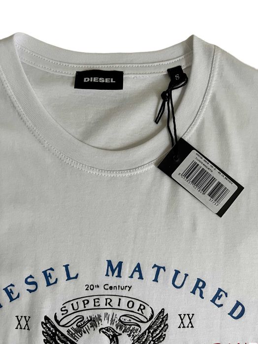 Diesel męski t-shirt koszulka kolor biały logo r. S